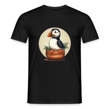 Puffin - Men's T-Shirt - black - Front - AI Model Male 178 light (178cm)