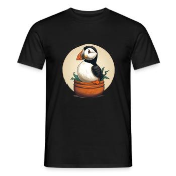 Puffin - Men's T-Shirt - black - Front - AI Model Male 178 light (178cm)