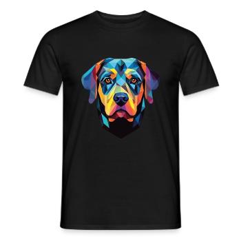 Rottweiler Hund Buntes Aquarell Tier Karikatur - Männer T-Shirt - Schwarz - Vorne - AI Model Male 178 light (178cm)