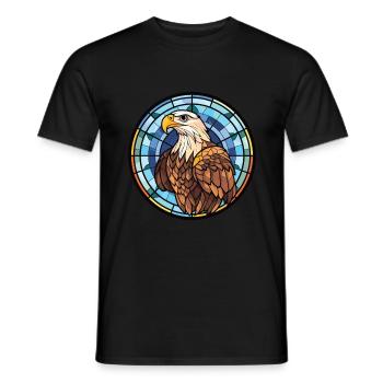 Adler Buntes Aquarell Tier Haustier Illustration - Männer T-Shirt - Schwarz - Vorne - AI Model Male 178 light (178cm)