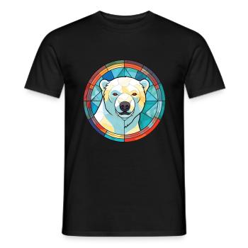 Polar Bear Colorful Watercolor Animal Illustration - Men's T-Shirt - black - Front - AI Model Male 178 light (178cm)