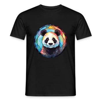 Panda Buntes Aquarell Tier Haustier Illustration - Männer T-Shirt - Schwarz - Vorne - AI Model Male 178 light (178cm)