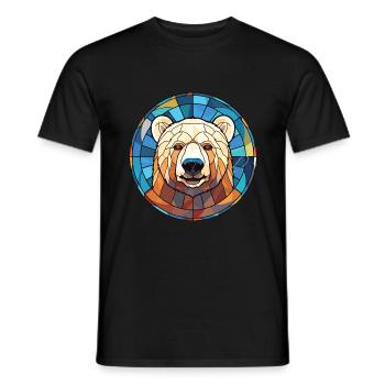 Bär Buntes Aquarell Tier Haustier Illustration - Männer T-Shirt - Schwarz - Vorne - AI Model Male 178 light (178cm)