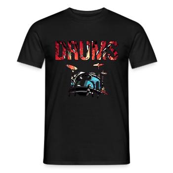 Schlagzeug Schlagzeuger Musik - Männer T-Shirt - Schwarz - Vorne - AI Model Male 178 light (178cm)