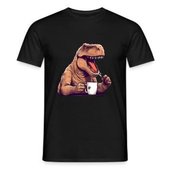 Dino Café Matin Grouch Dinosaure - T-shirt homme - noir - Devant - AI Model Male 178 light (178cm)