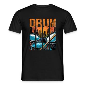 Schlagzeug Schlagzeuger Musik - Männer T-Shirt - Schwarz - Vorne - AI Model Male 178 light (178cm)