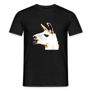 Lama Kopf - Männer T-Shirt - Schwarz - Vorne - AI Model Male 178 light (178cm)