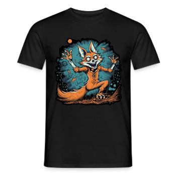 Halloween Fox Skeleton - Men's T-Shirt - black - Front - AI Model Male 178 light (178cm)