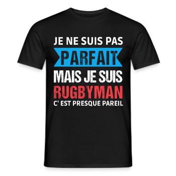 Je suis rugbyman humour rugby cadeau - T-shirt homme - noir - Devant - AI Model Male 178 light (178cm)