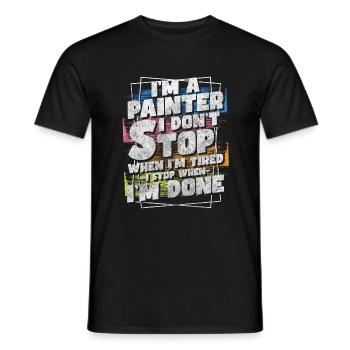Peintre Profession Peinture Rouleau de peinture - T-shirt homme - noir - Devant - AI Model Male 178 light (178cm)
