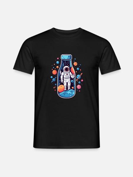 Astronaut Milchstrasse - Männer T-Shirt - Schwarz