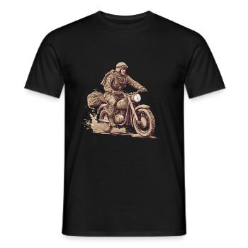 Moto Vintage Motocycliste - T-shirt homme - noir - Devant - AI Model Male 178 light (178cm)