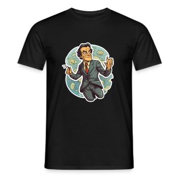 Richard Feynman - Men's T-Shirt - black - Front - AI Model Male 178 light (178cm)