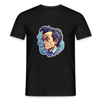 Richard Feynman - Men's T-Shirt - black - Front - AI Model Male 178 light (178cm)