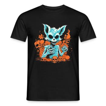 Halloween Fox Skeleton - Men's T-Shirt - black - Front - AI Model Male 178 light (178cm)