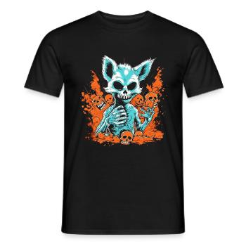 Halloween Fox Skeleton - Men's T-Shirt - black - Front - AI Model Male 178 light (178cm)