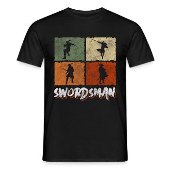 Swordsman Axe Kendo Victory - Men's T-Shirt - black - Front - AI Model Male 178 light (178cm)