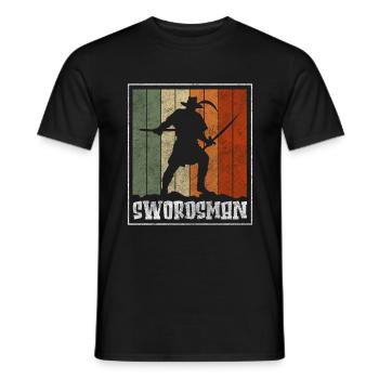 Sword Fighting Warrior Japan - Men's T-Shirt - black - Front - AI Model Male 178 light (178cm)