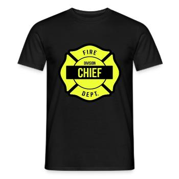 Division Chief Fire Brigade - Men's T-Shirt - black - Front - AI Model Male 178 light (178cm)