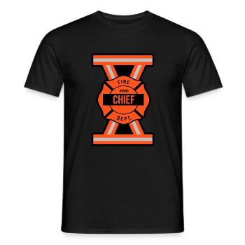 Division Chief Fire Brigade - Men's T-Shirt - black - Front - AI Model Male 178 light (178cm)