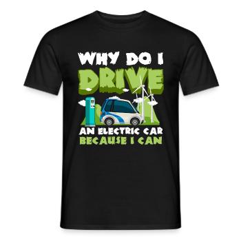 E-Auto Save the Planet Umweltschutz - Männer T-Shirt - Schwarz - Vorne - AI Model Male 178 light (178cm)