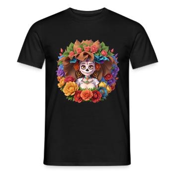 Halloween, Dia de los muertes, la catrina - Men's T-Shirt - black - Front - AI Model Male 178 light (178cm)