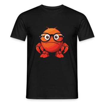 Craw portant des lunettes dessin animé Kawaii Illustration - T-shirt homme - noir - Devant - AI Model Male 178 light (178cm)