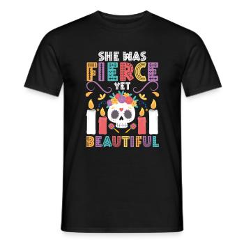 Dia de Muertos Bunt Muertos Skelett - Männer T-Shirt - Schwarz - Vorne - AI Model Male 178 light (178cm)