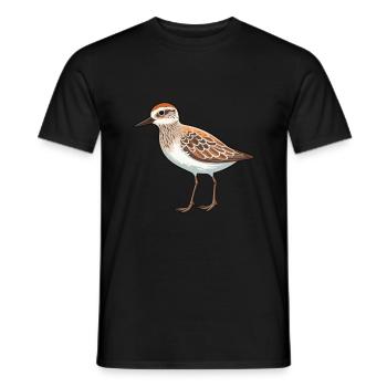 Sandpiper Cartoon Kawaii Aquarelle Illustration - T-shirt homme - noir - Devant - AI Model Male 178 light (178cm)