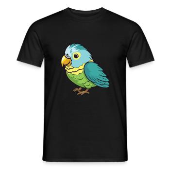 Sittich-Karikatur-Kawaii-Aquarell-Illustration - Männer T-Shirt - Schwarz - Vorne - AI Model Male 178 light (178cm)