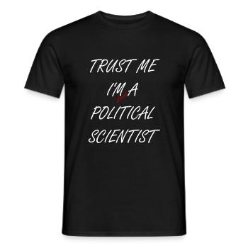 Political scientist - Men's T-Shirt - black - Front - AI Model Male 178 light (178cm)
