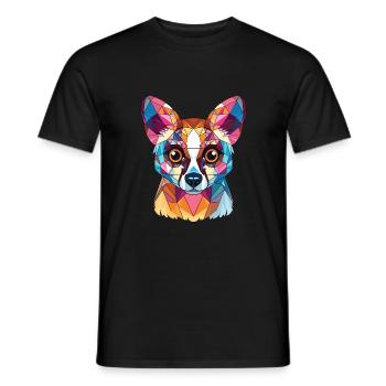 Cat Lemur Colorful Watercolor Animal Illustration - Men's T-Shirt - black - Front - AI Model Male 178 light (178cm)