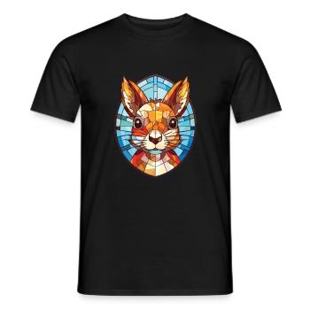 Eichhörnchen buntes Aquarell Tier Illustration - Männer T-Shirt - Schwarz - Vorne - AI Model Male 178 light (178cm)