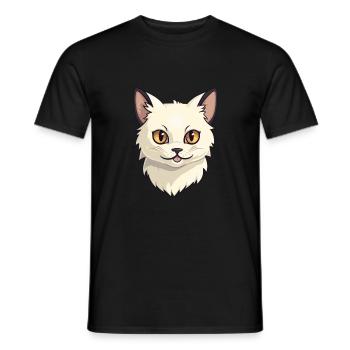 Balinesische Katze Cartoon Aquarell Illustration - Männer T-Shirt - Schwarz - Vorne - AI Model Male 178 light (178cm)