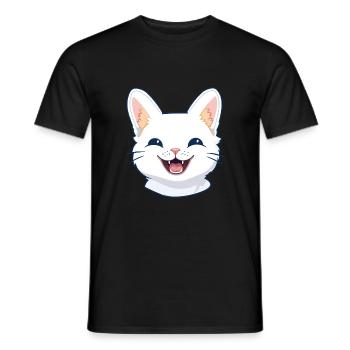 Illustration d’aquarelle de bande dessinée de chat égéen - T-shirt homme - noir - Devant - AI Model Male 178 light (178cm)