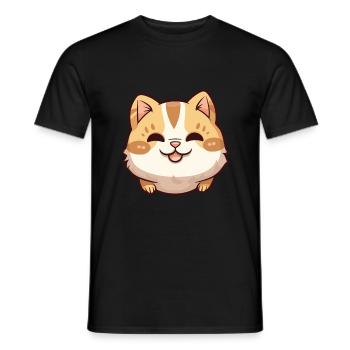 Illustration aquarelle de dessin animé de chat de Chypre - T-shirt homme - noir - Devant - AI Model Male 178 light (178cm)