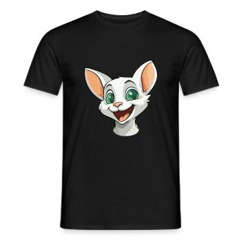 Donskoy Cat Cartoon Illustration à l’aquarelle - T-shirt homme - noir - Devant - AI Model Male 178 light (178cm)
