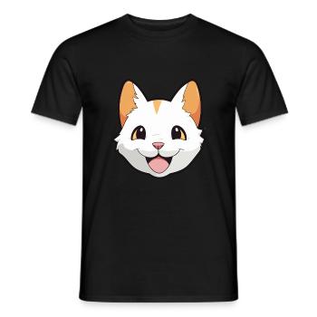 Japanisch Bobtail Katze Karikatur Aquarell Clipart - Männer T-Shirt - Schwarz - Vorne - AI Model Male 178 light (178cm)
