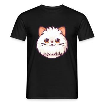 Perserkatze Karikatur Aquarell Illustration - Männer T-Shirt - Schwarz - Vorne - AI Model Male 178 light (178cm)