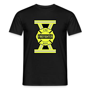 Pompier Pompier - T-shirt homme - noir - Devant - AI Model Male 178 light (178cm)