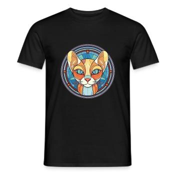 Javanesische Katze bunte Aquarell-Haustier-Illustration - Männer T-Shirt - Schwarz - Vorne - AI Model Male 178 light (178cm)