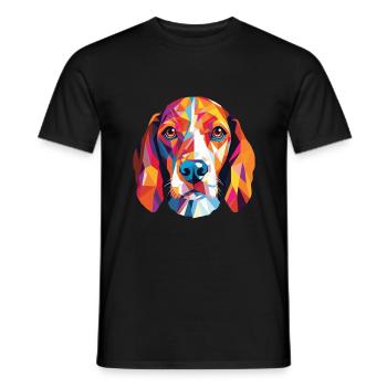 Beagle Harrier Dufthund Hunderasse Aquarell - Männer T-Shirt - Schwarz - Vorne - AI Model Male 178 light (178cm)