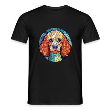 Pudel-Hunderasse Bunte Aquarell-Illustration - Männer T-Shirt - Schwarz - Vorne - AI Model Male 178 light (178cm)