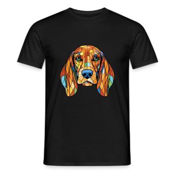 Bosnischer grobhaariger Jagdhund Hunderasse Aquarell - Männer T-Shirt - Schwarz - Vorne - AI Model Male 178 light (178cm)