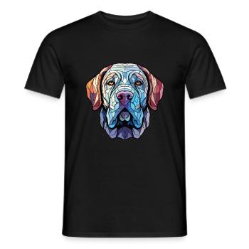 Mastiff napolitain chien race aquarelle colorée - T-shirt homme - noir - Devant - AI Model Male 178 light (178cm)