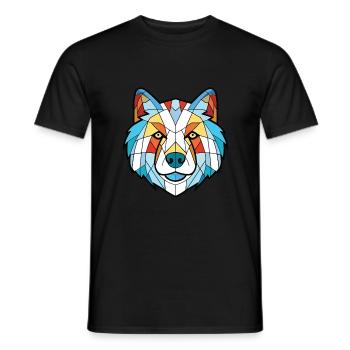 Illustration à l’aquarelle de race de chien esquimau canadien - T-shirt homme - noir - Devant - AI Model Male 178 light (178cm)