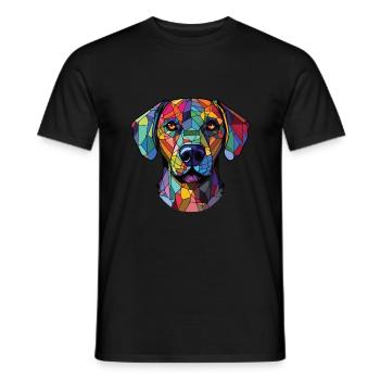 Cao De Castro Laboreiro Hunderasse Aquarellglas - Männer T-Shirt - Schwarz - Vorne - AI Model Male 178 light (178cm)