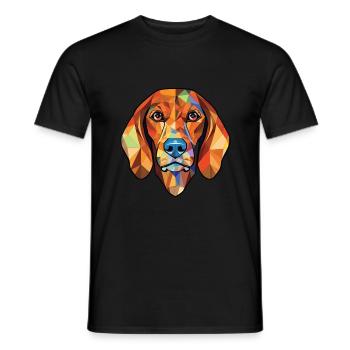 Bosnischer rauer Jagdhund Hunderasse Aquarell - Männer T-Shirt - Schwarz - Vorne - AI Model Male 178 light (178cm)
