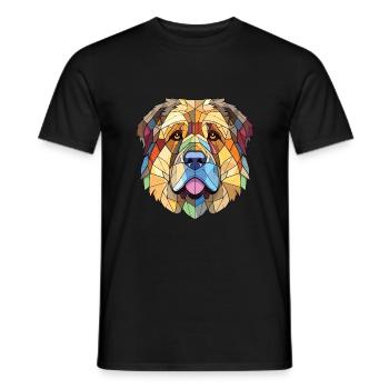 Caucasian Shepherd Dog Breed Colorful Watercolor - Men's T-Shirt - black - Front - AI Model Male 178 light (178cm)