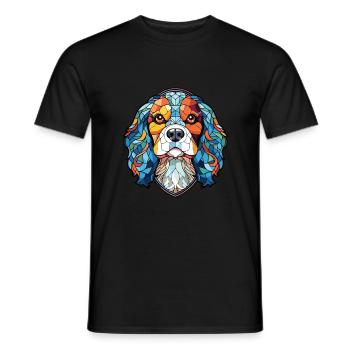 Cavalier King Charles Spaniel chien race aquarelle - T-shirt homme - noir - Devant - AI Model Male 178 light (178cm)